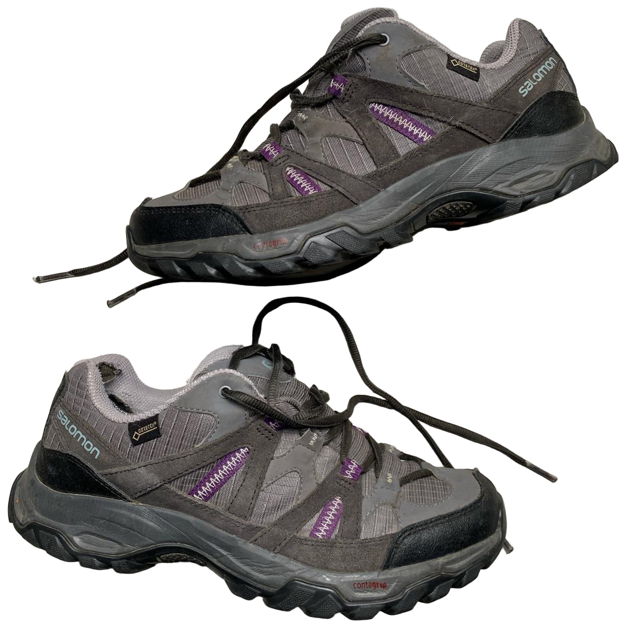 Salomon Goretex Grey and Purple Trainers (UK7)
