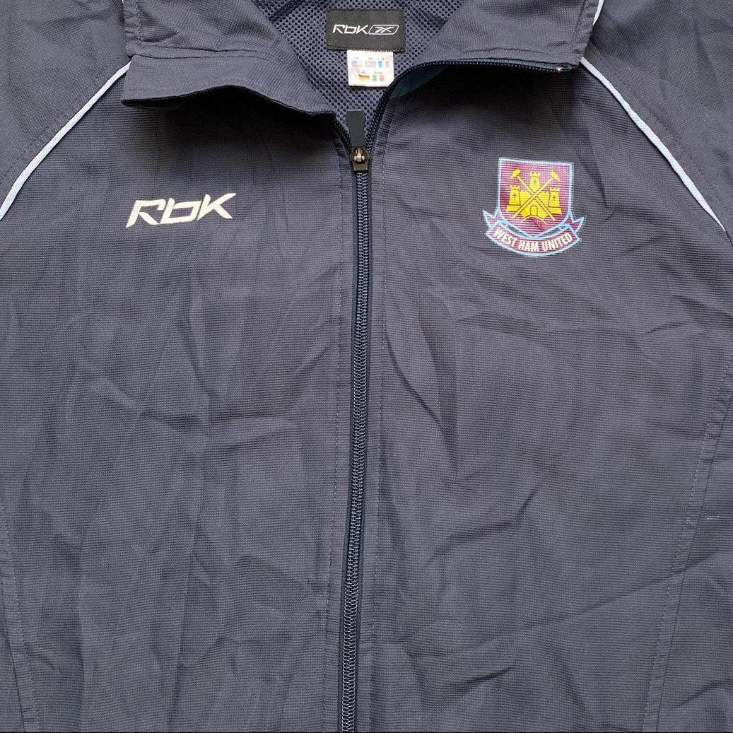 West Ham United Reebok Vintage Shell Tracksuit Windbreaker Jacket (XS)