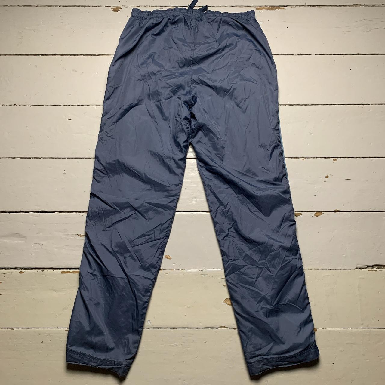 Nike Swoosh Vintage Baggy Track Pant Shell Bottoms Grey Blue and Baby Blue