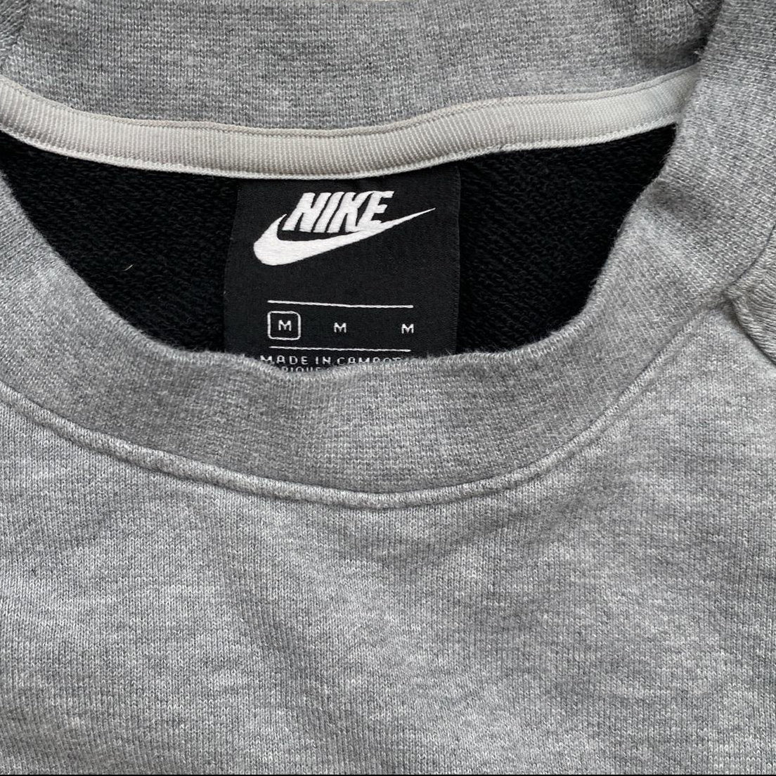 Nike Big Swoosh Black Grey and White Jumper (M)