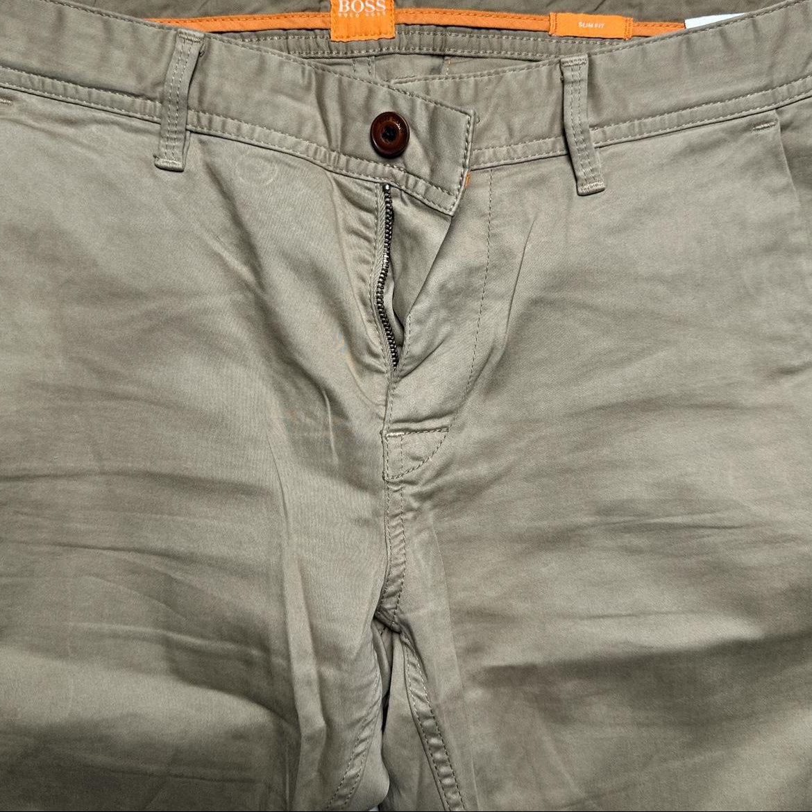 Hugo Boss Orange Khaki Sand Chino Trousers (32W)