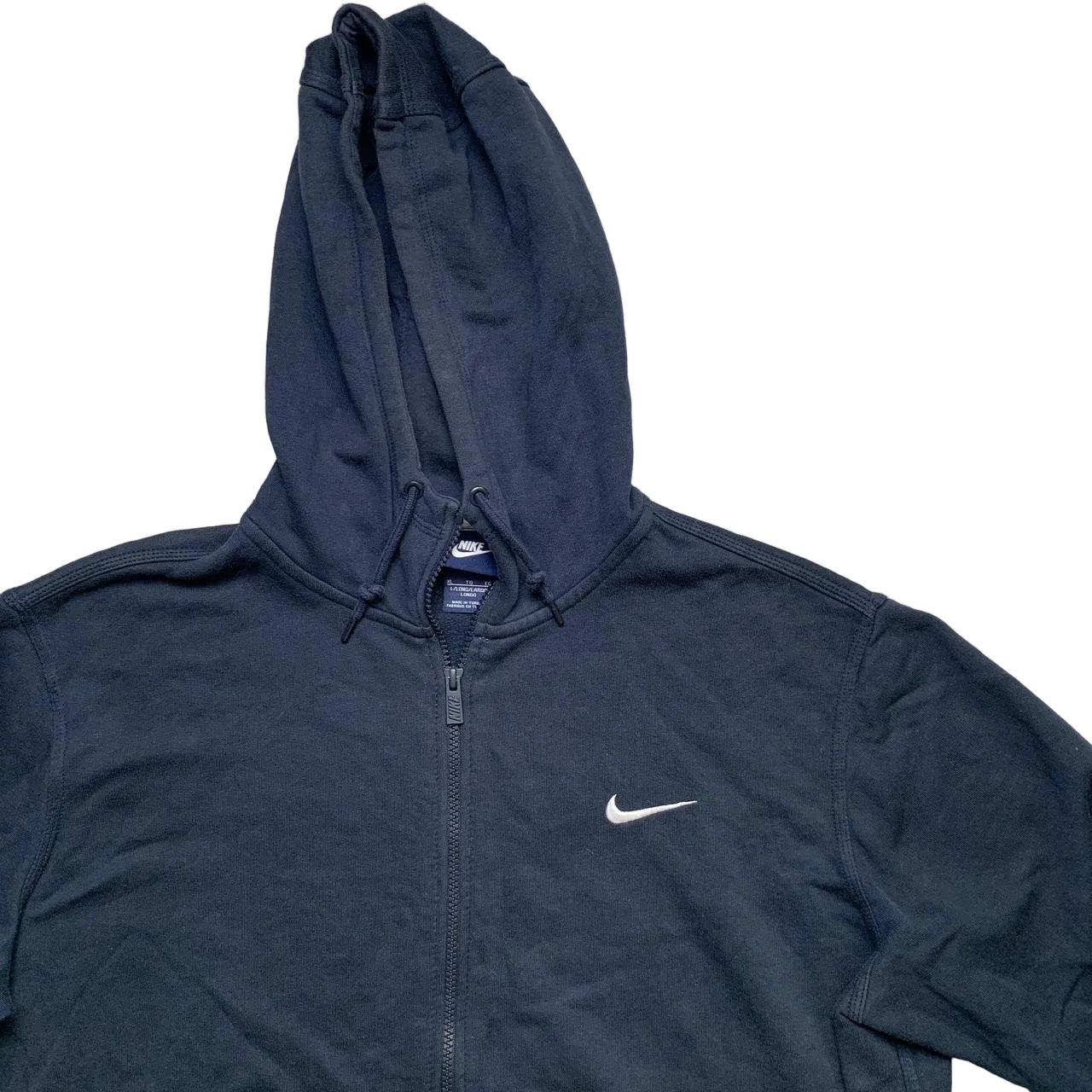 Nike Swoosh Navy and White Hoodie (XL)