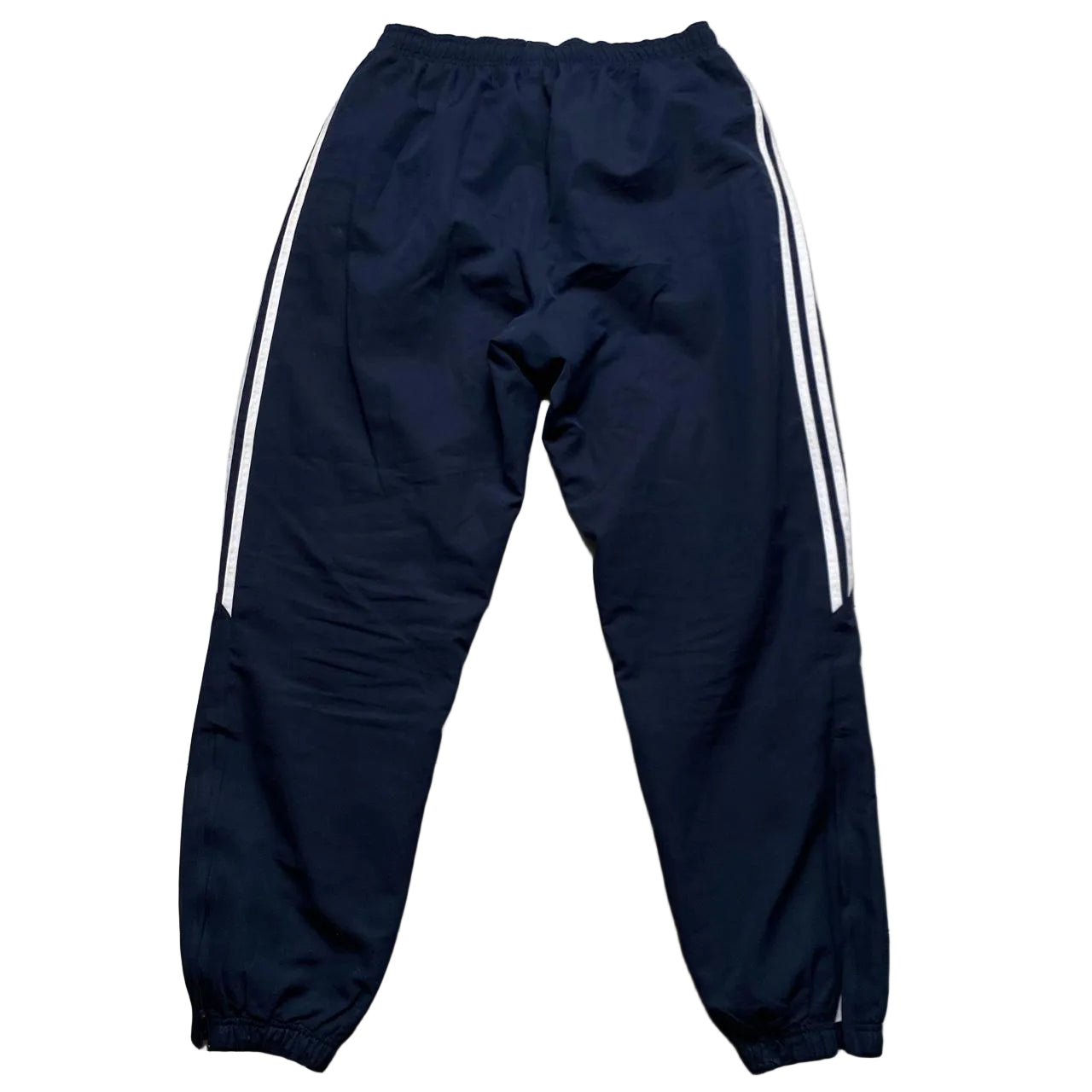 Adidas Navy and White Shell Track Pant Bottoms (L)