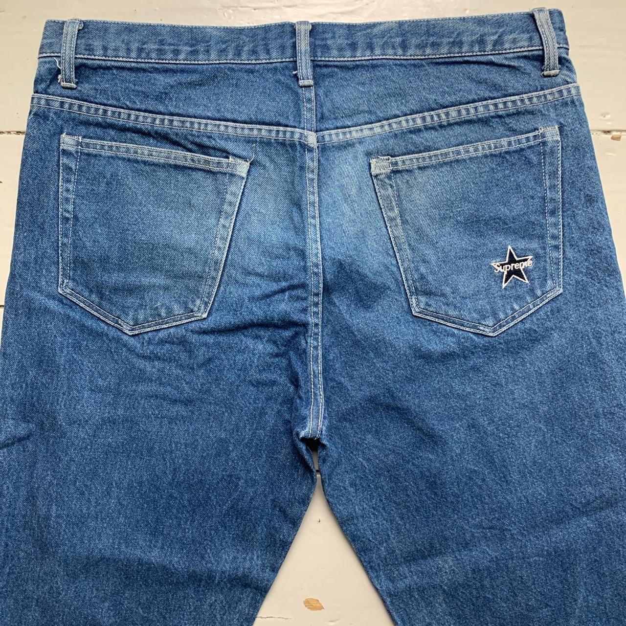 Supreme Baggy Navy Blue Skateboarding Jeans