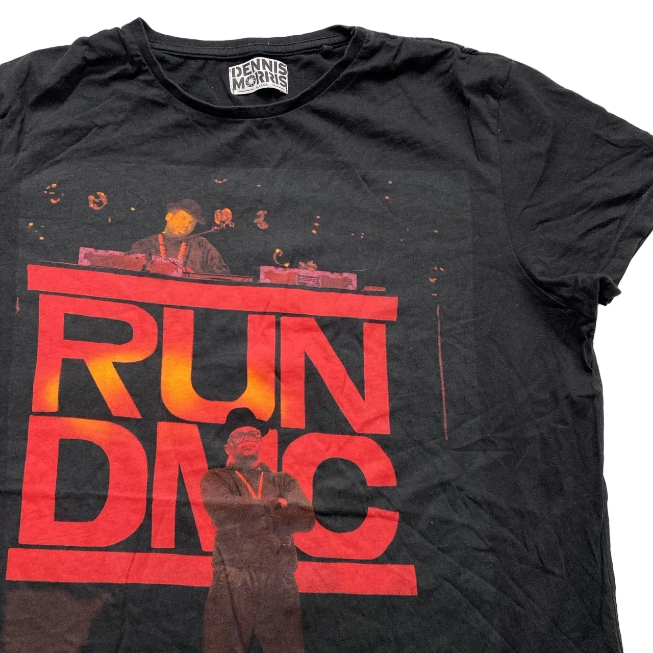 RUN DMC Vintage Dennis Morris Black and Red T Shirt (XL)