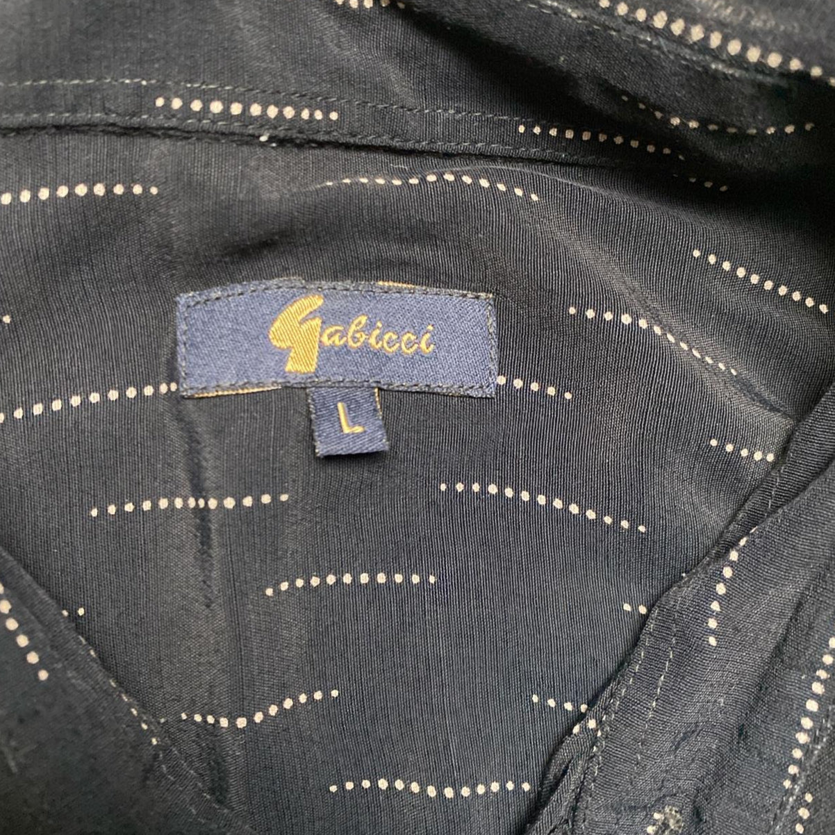 Gabicci Black and White Short Sleeve Shirt (L)