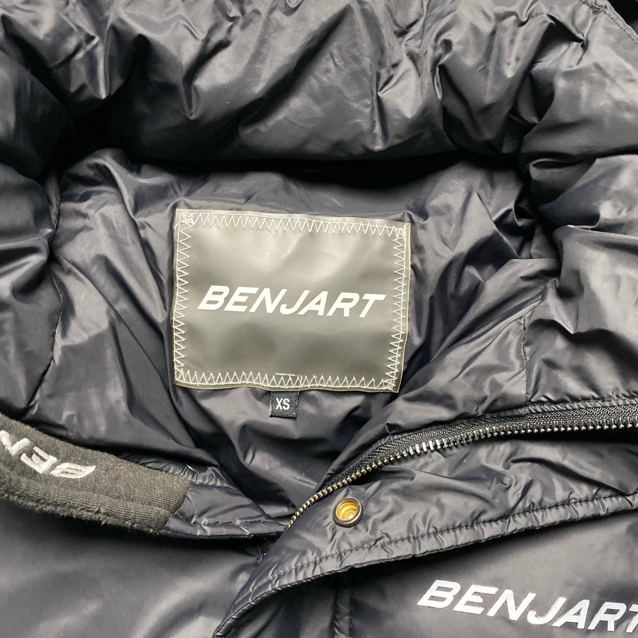 Benjart Bubble Puffer Parka Long Coat Black and Baby Blue (XS)