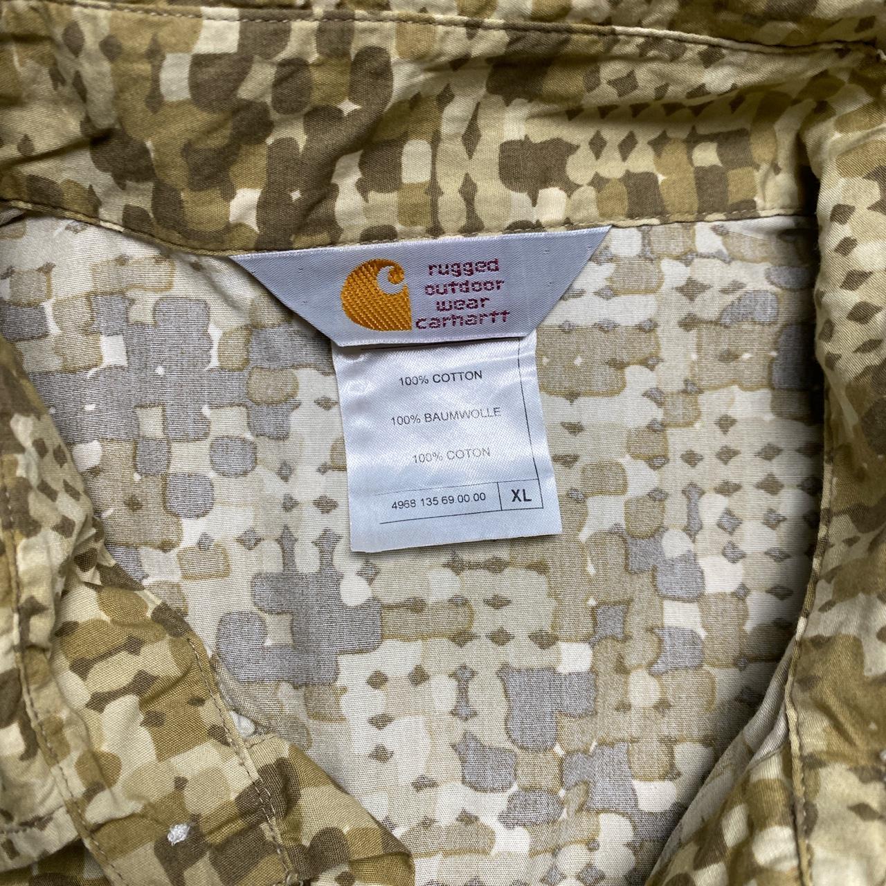 Carhartt Military Camouflage Beige Khaki Short Sleeve Shirt (XL)