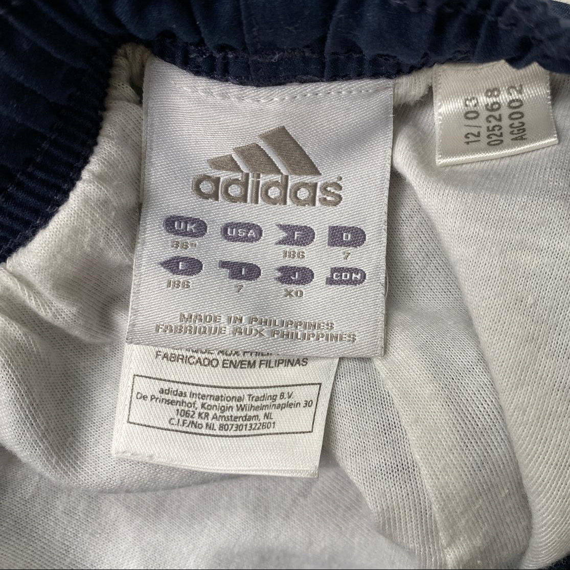 Adidas Navy and White Baggy Shell Track Pant 3/4 Shorts (XL)