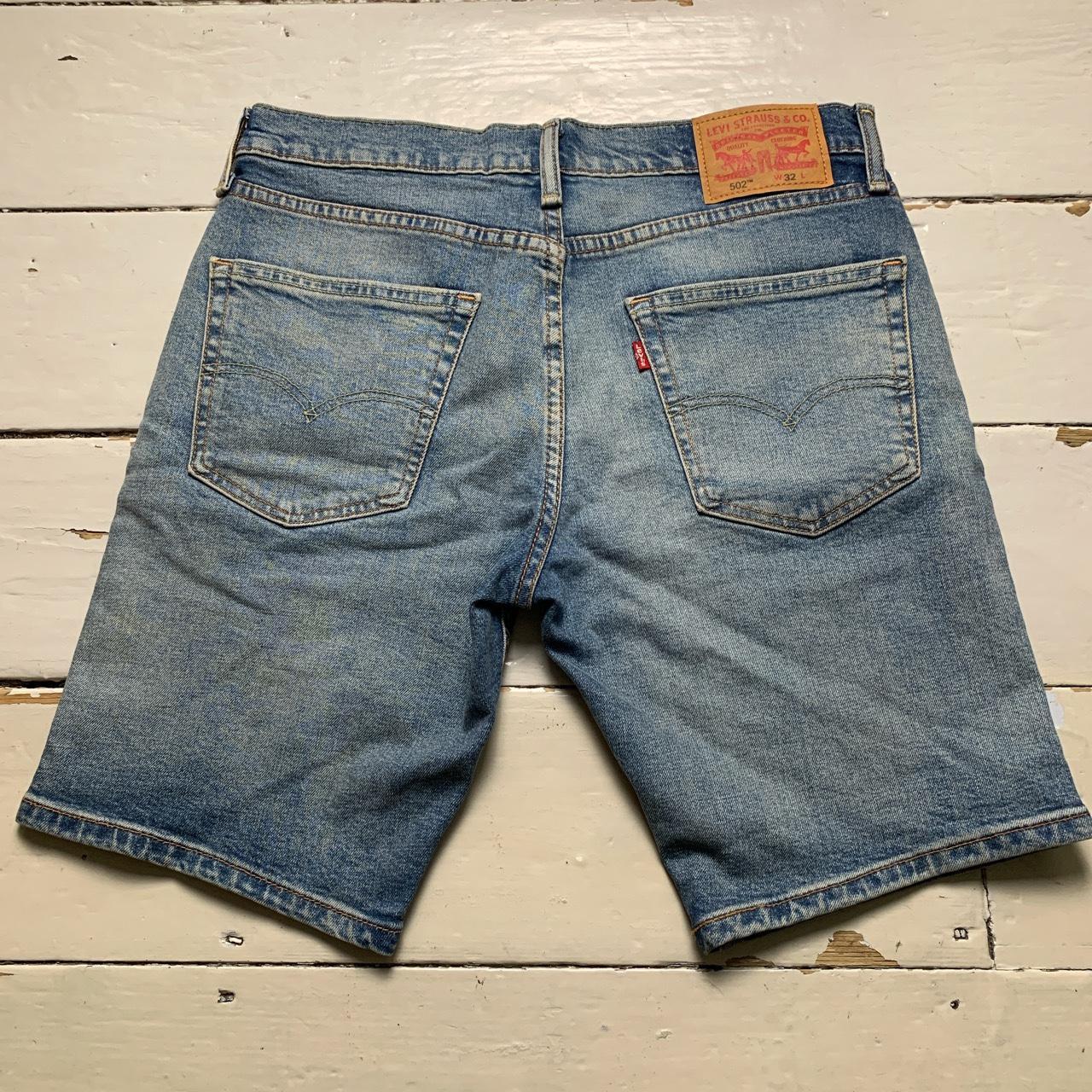 Levis 502 Light Blue Stonewash Jean Short Jorts