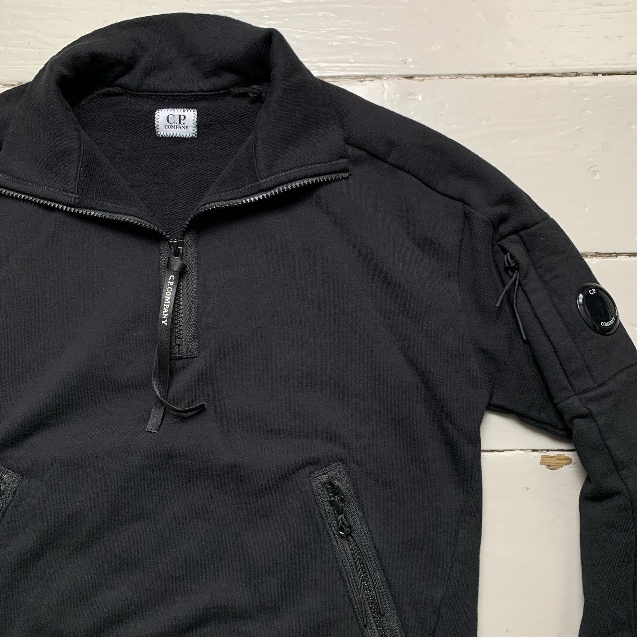 CP Company Goggle Black Quarter Zip Jumper