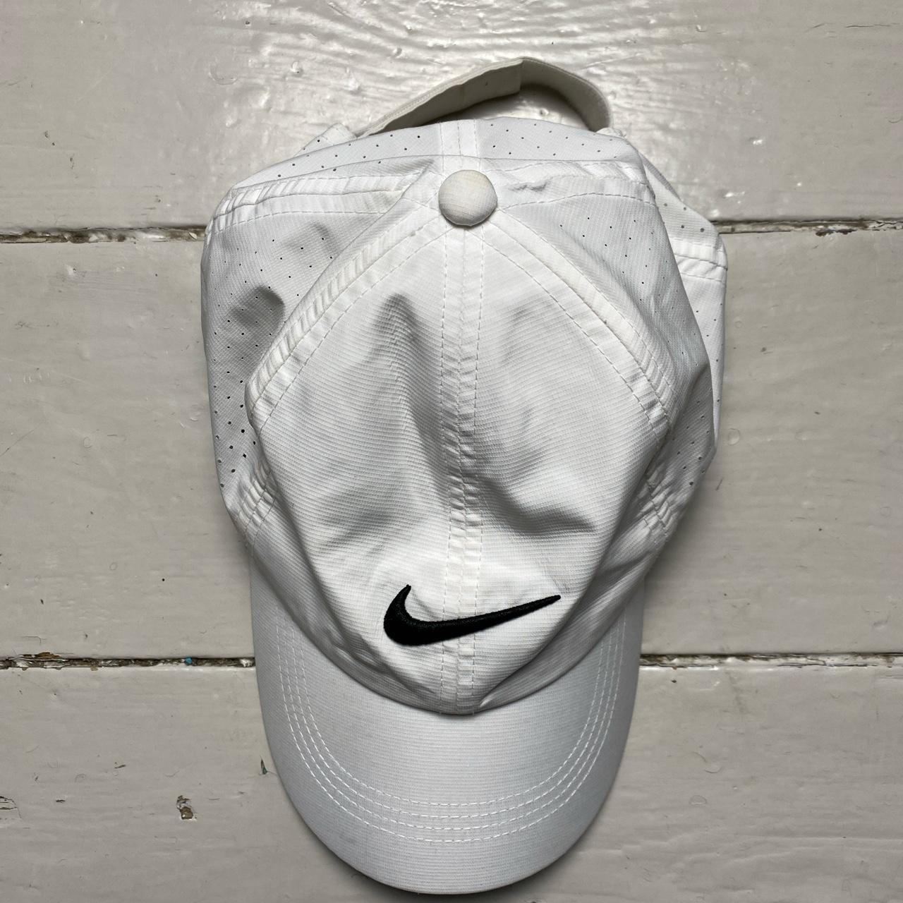Nike Golf White and Black Swoosh Cap