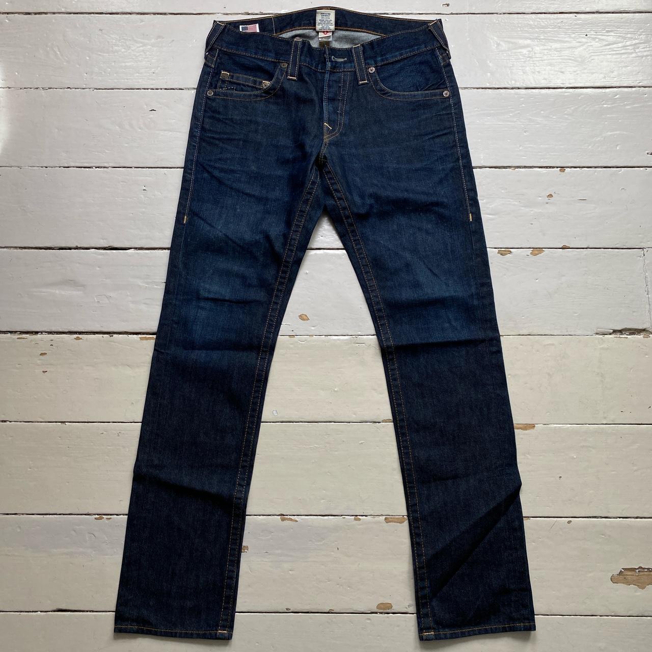 True Religion Rocco Navy and Gold Stitch Jeans