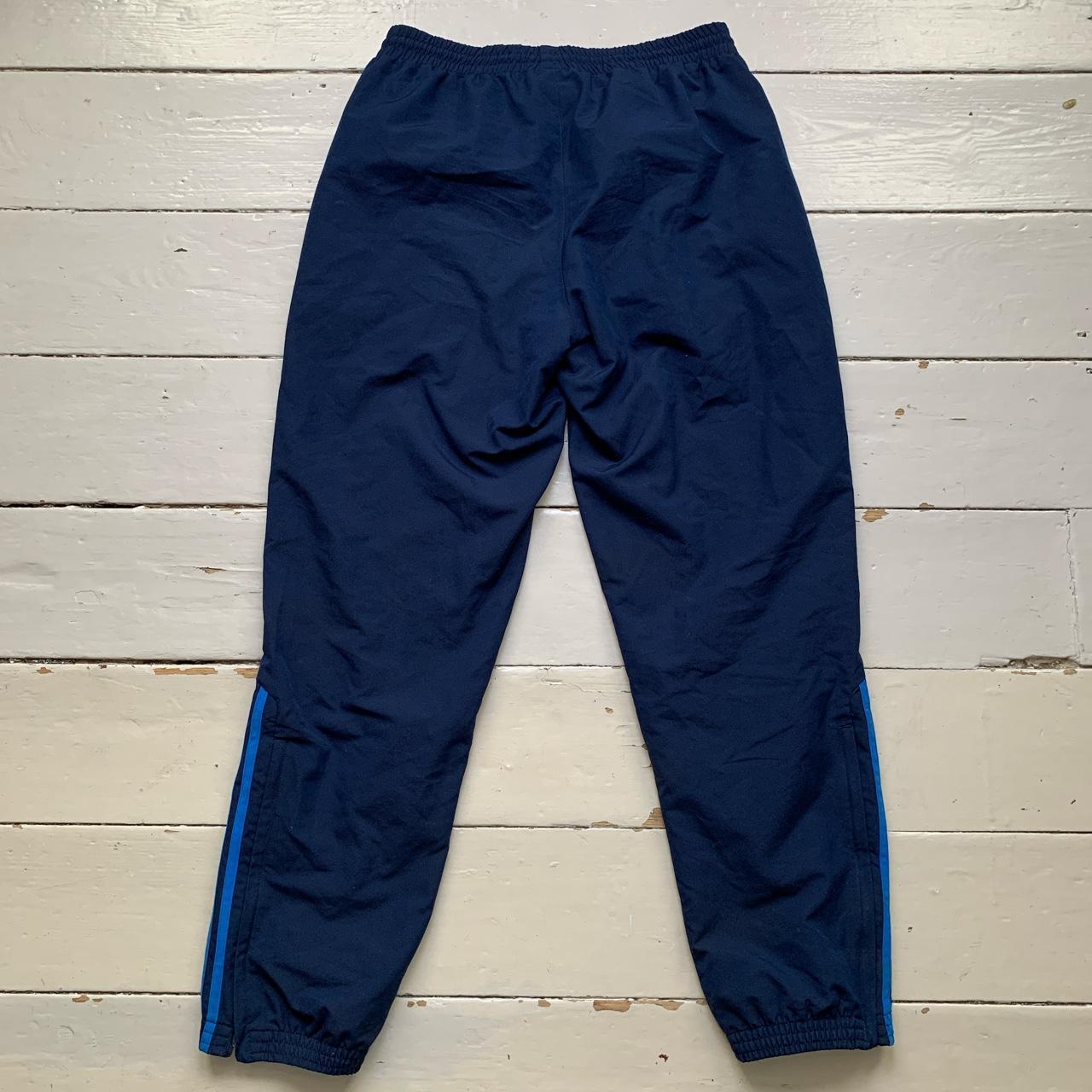 Adidas Navy and Blue Baggy Shell Bottoms