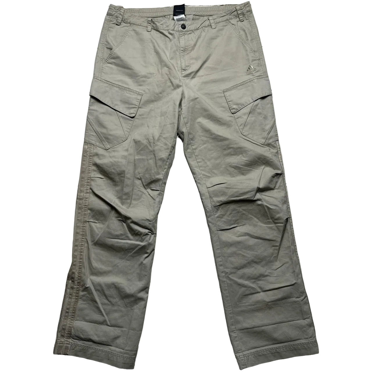Adidas Baggy Cream Cargo Combat Parachute Trousers (XL)