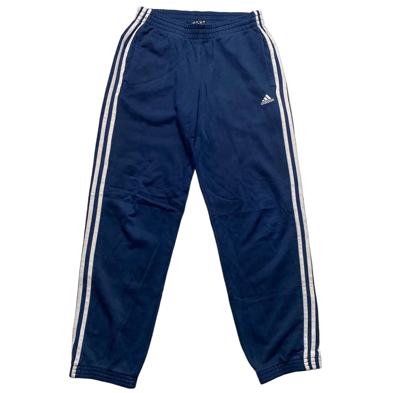 Adidas Performance Essentials Navy and White 3 Stripe Joggers (S)