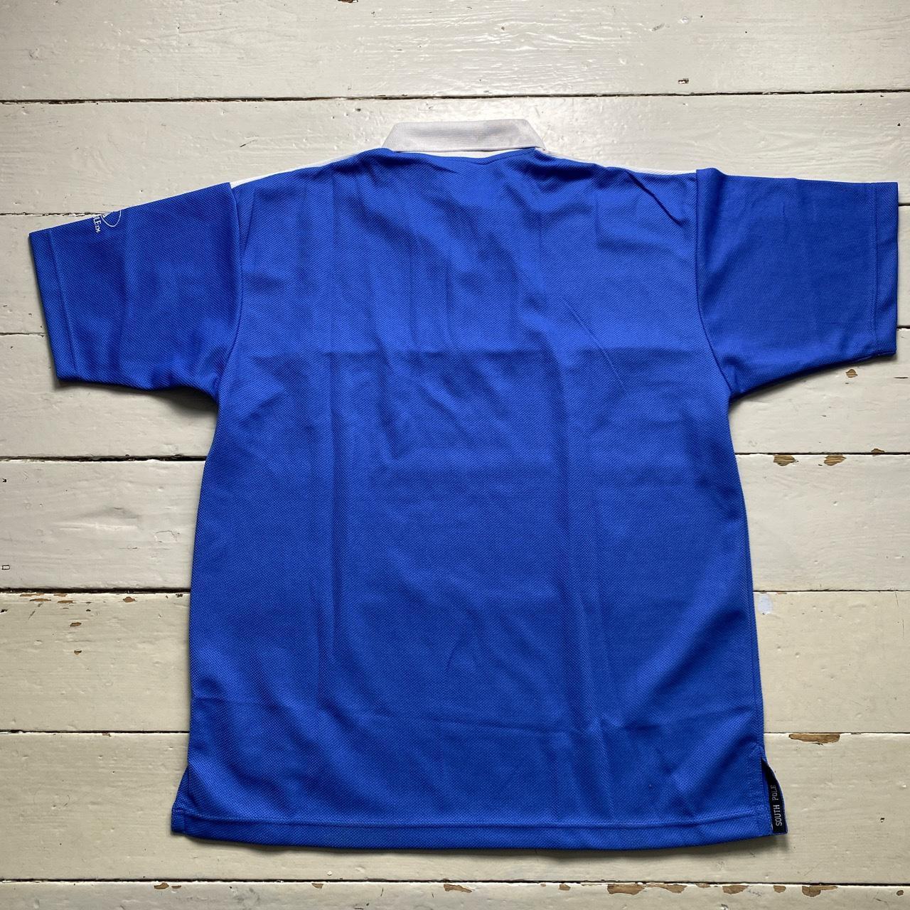 South Pole Vintage Light Blue and White Polo Shirt