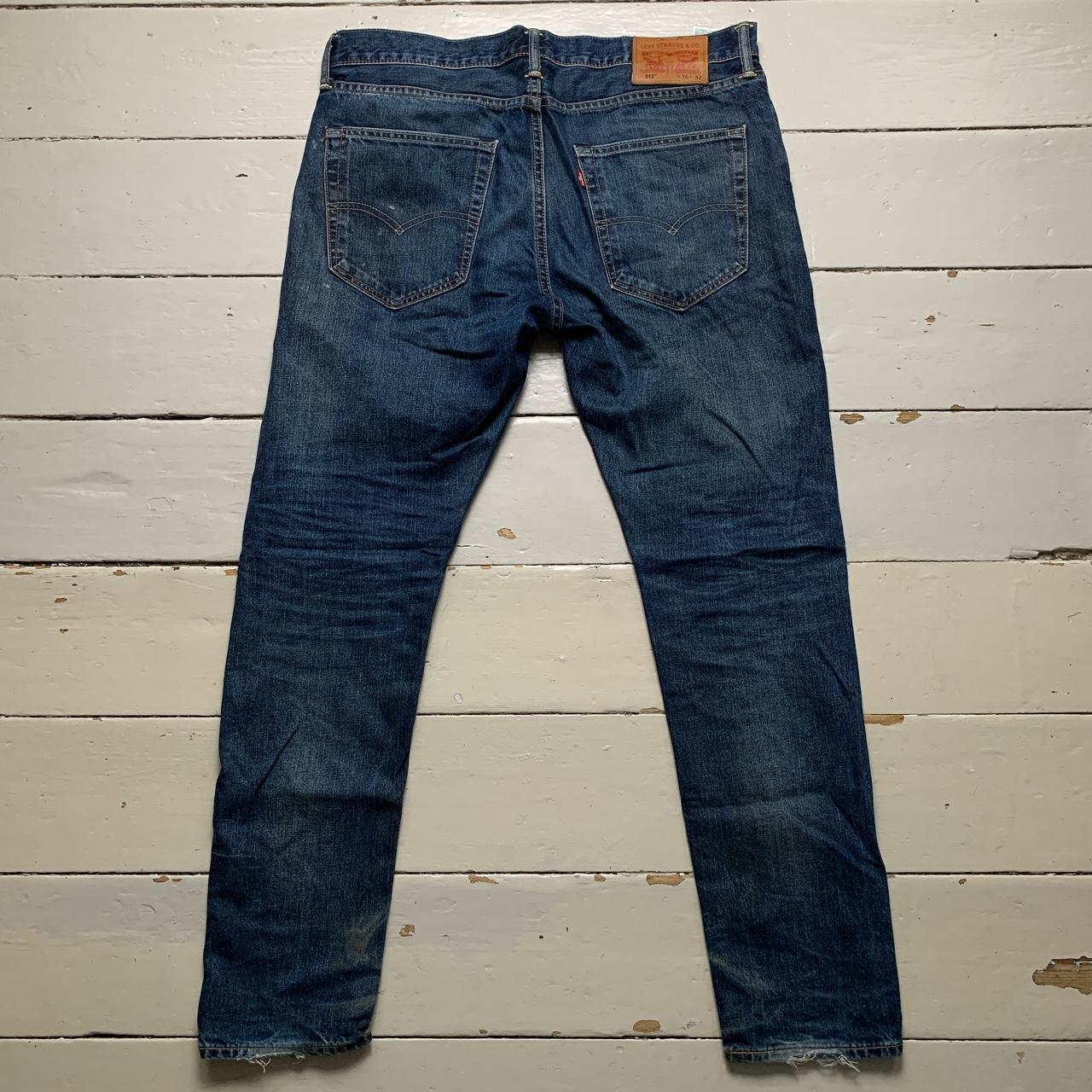 Levis 512 Distressed Navy Jeans