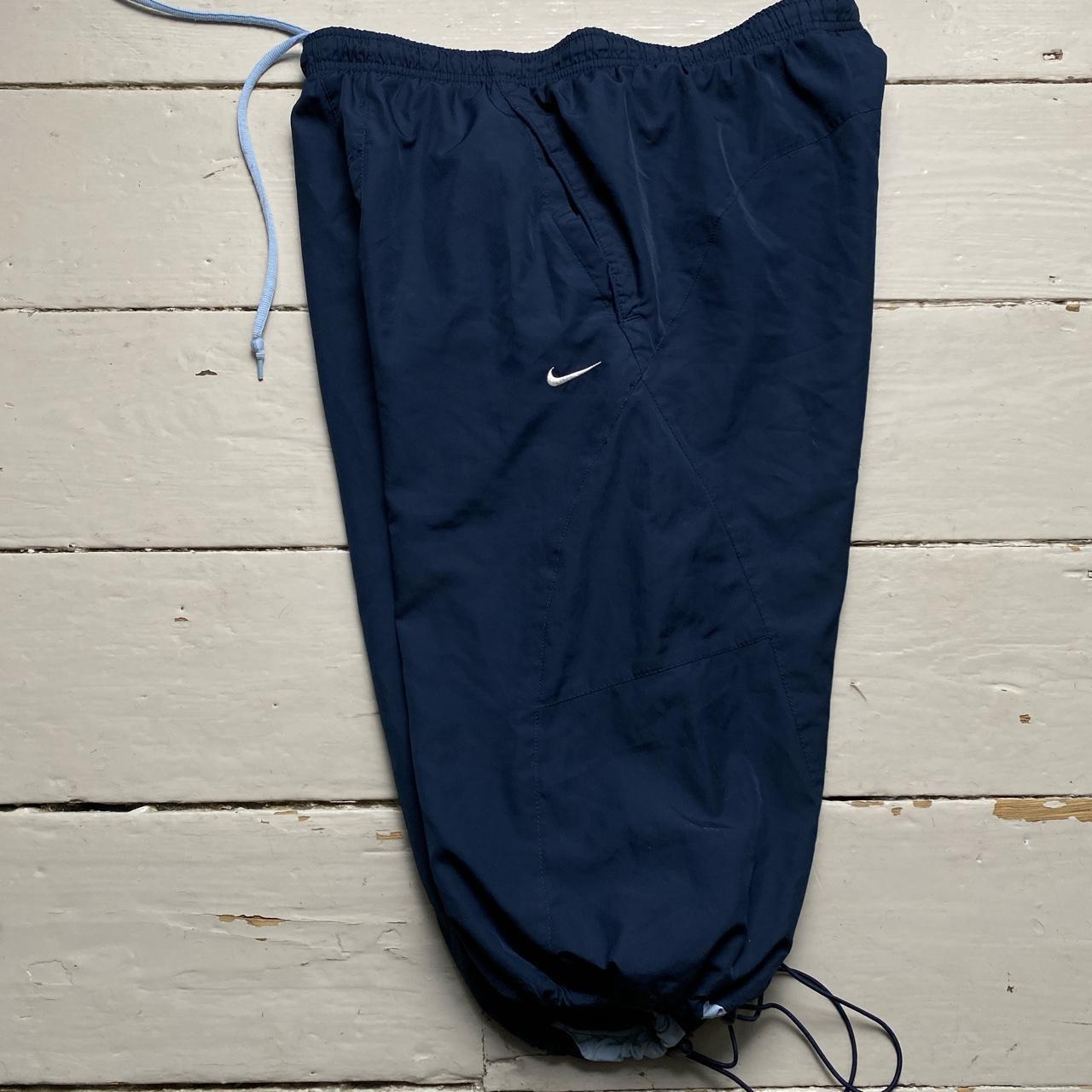 Nike Athletic Vintage Light Baby Blue and Navy Shell Trackpant Shorts