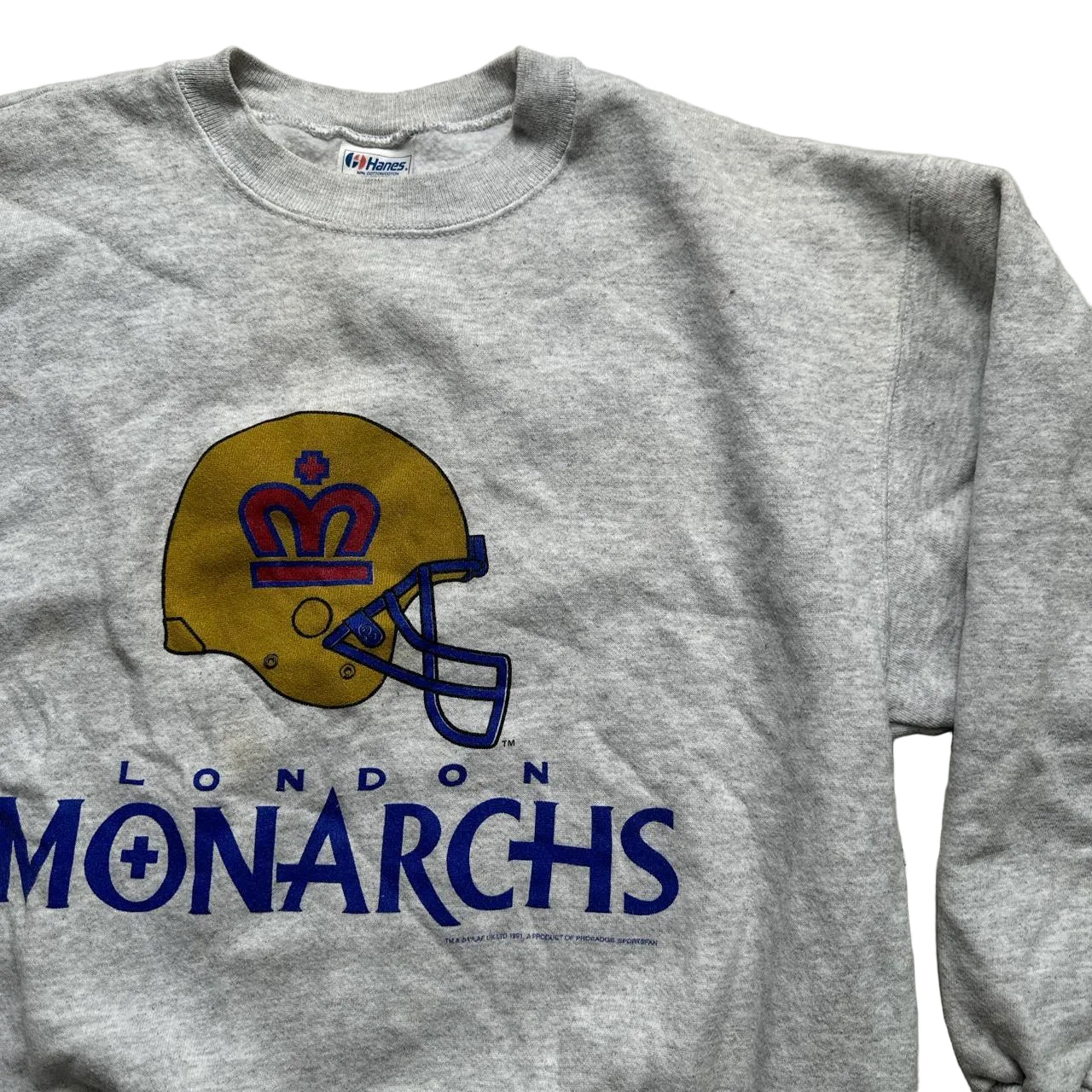 London Monarchs Vintage Hanes 1991 Grey Jumper (XL)