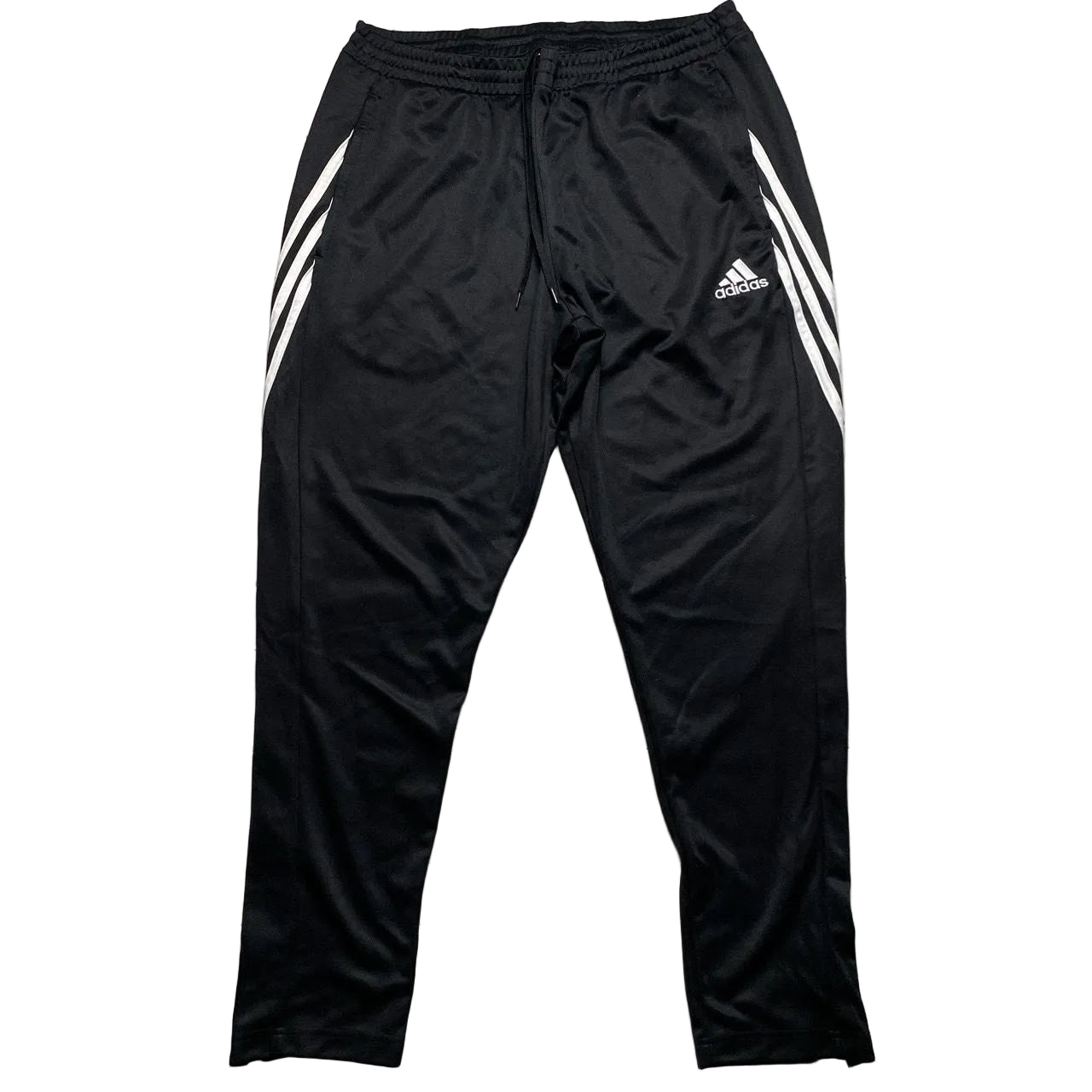 Adidas Black and White Slim Fit Trackpant Bottoms (XL)
