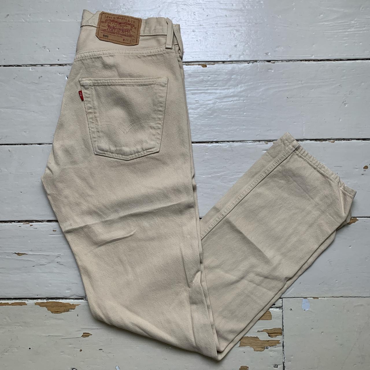 Levis 501 Cream Jeans Wear Garson