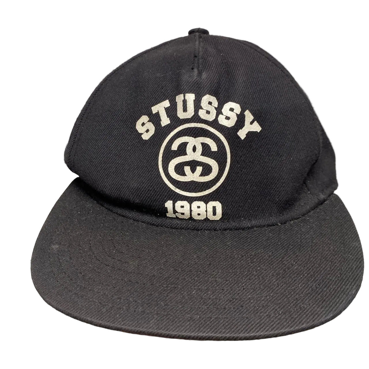 Stussy Vintage 90’s Green Brim Black and White Snapback Cap