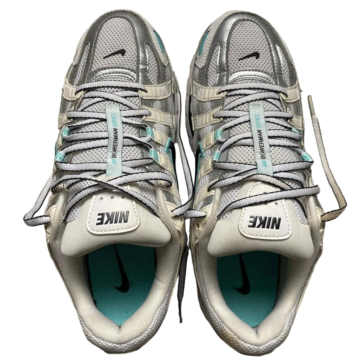 Nike P-6000 White Black and Blue Trainers (UK 7)