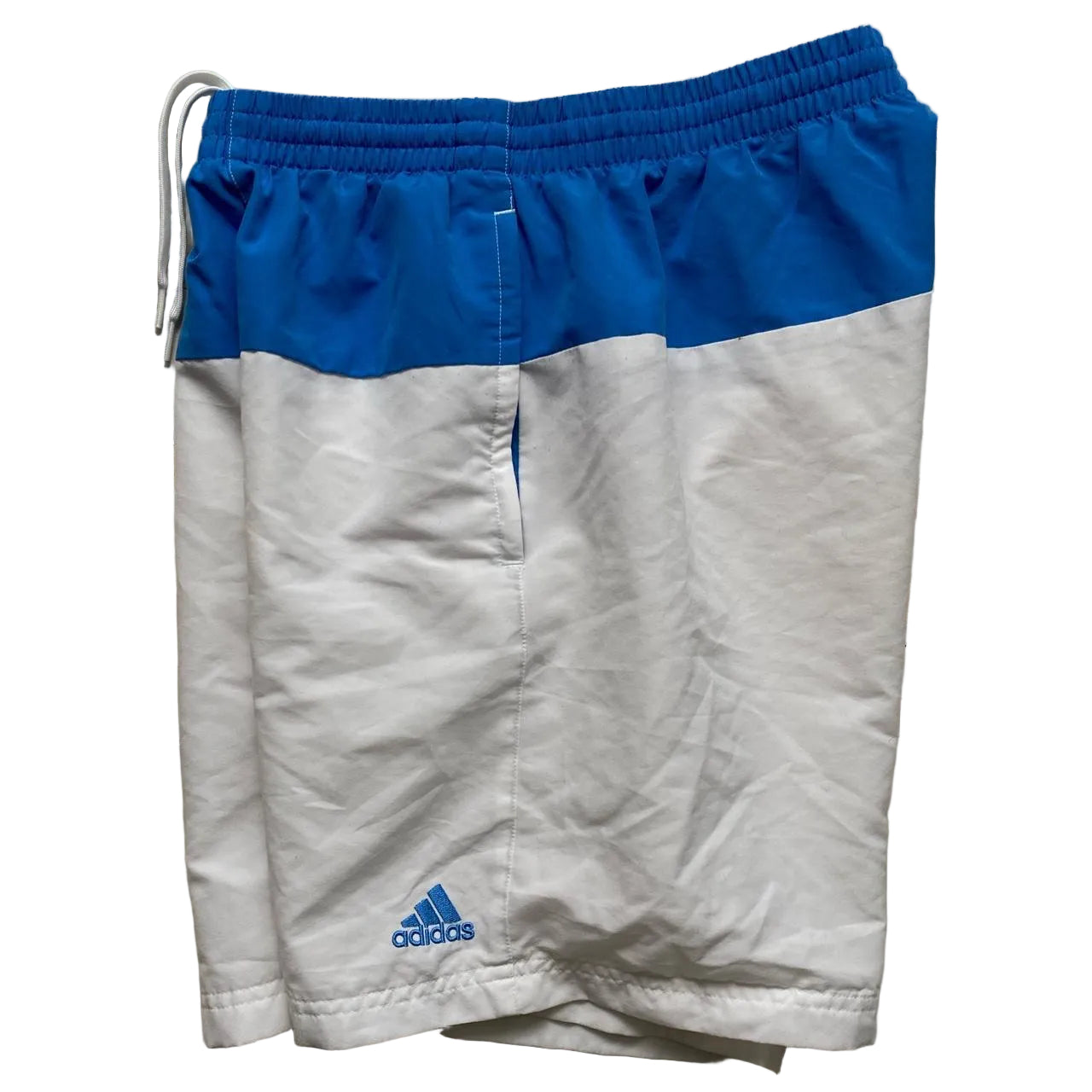 Adidas Vintage Shell Track Pant Shorts Blue and White (M)