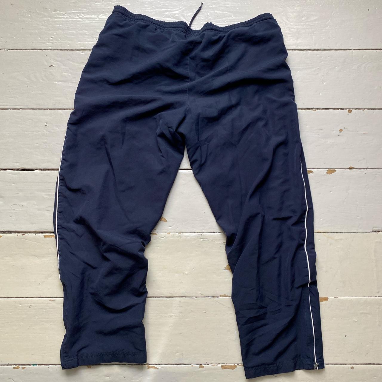 Umbro Navy and White Shell Baggy Track Pant Bottoms