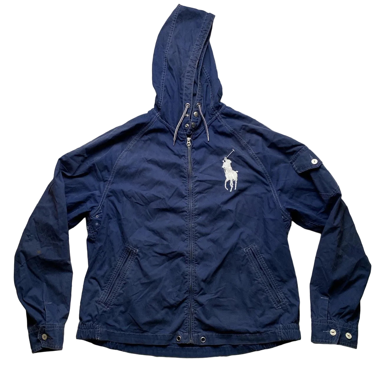 Ralph Lauren Navy and White Vintage Lightweight Jacket (XL)