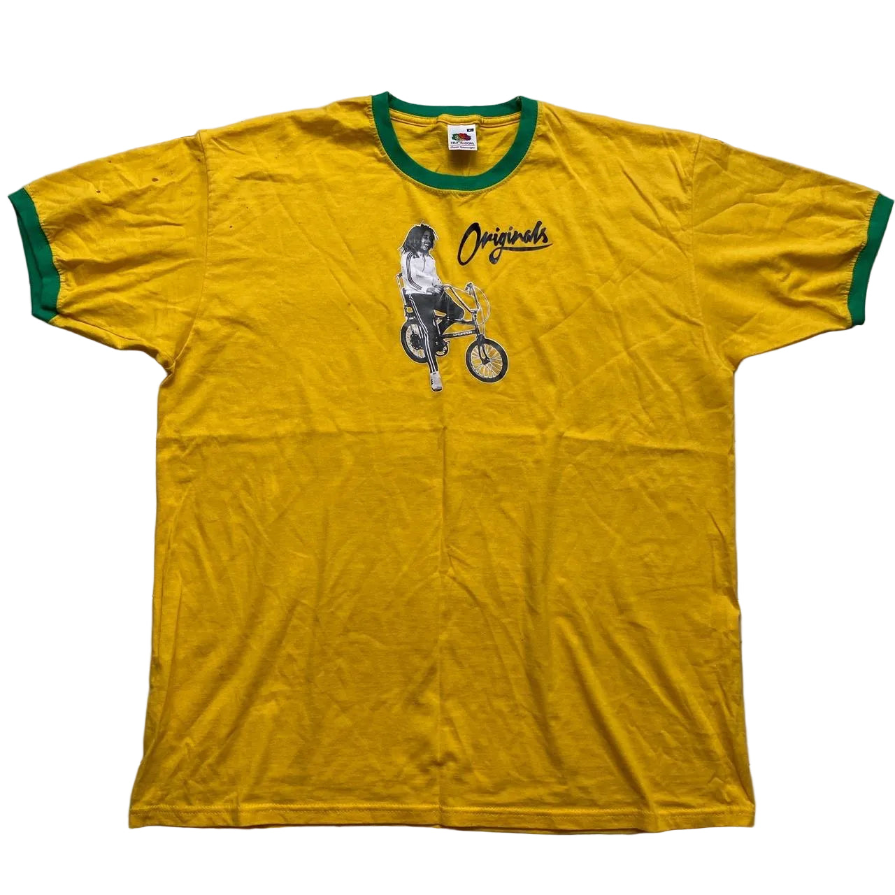 Bob Marley Chopper Originals T Shirt Brazil Yellow and Green (XL)