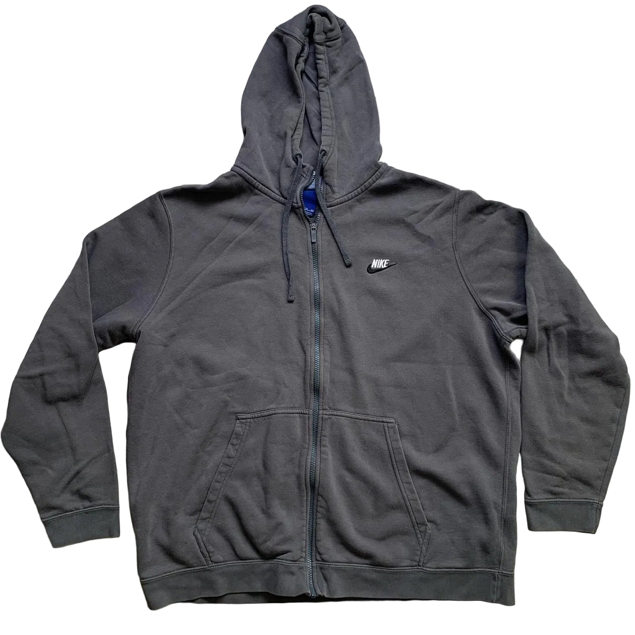 Nike Swoosh Grey White and Black Swoosh Hoodie (2XL)