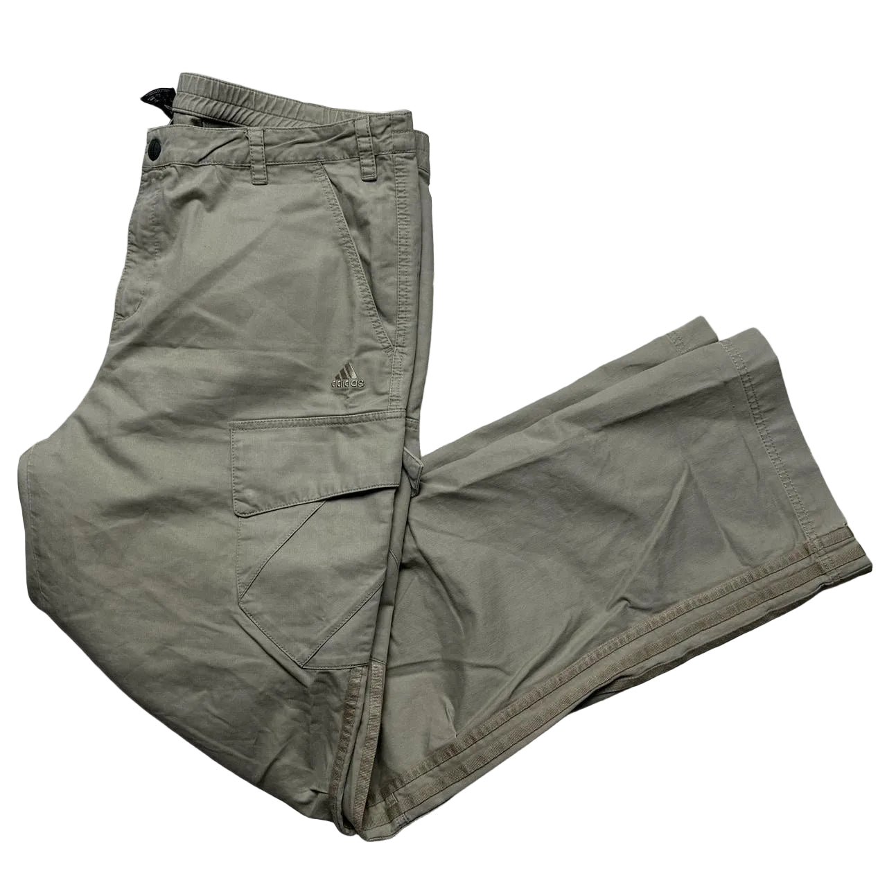 Adidas Baggy Cream Cargo Combat Parachute Trousers (XL)
