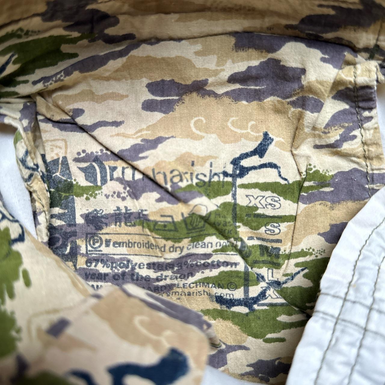 Maharishi Vintage Light Sand Beige Khaki Sequin Embroidered Combat Parachute Baggy Trousers (XS)