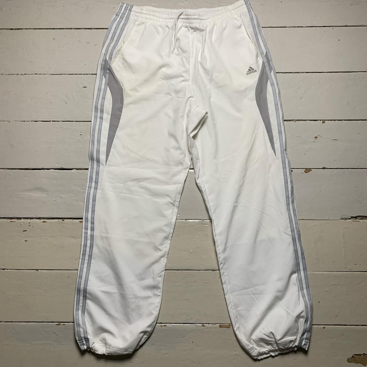 Adidas Vintage Baggy Climacool Shell Bottoms White and Silver
