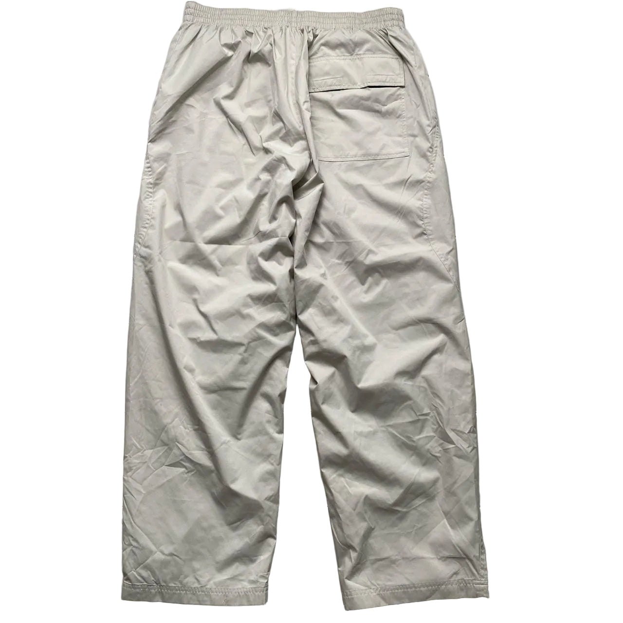 Nike Swoosh Vintage Baggy Track Pant Shell Bottoms Cream and Grey (XL)