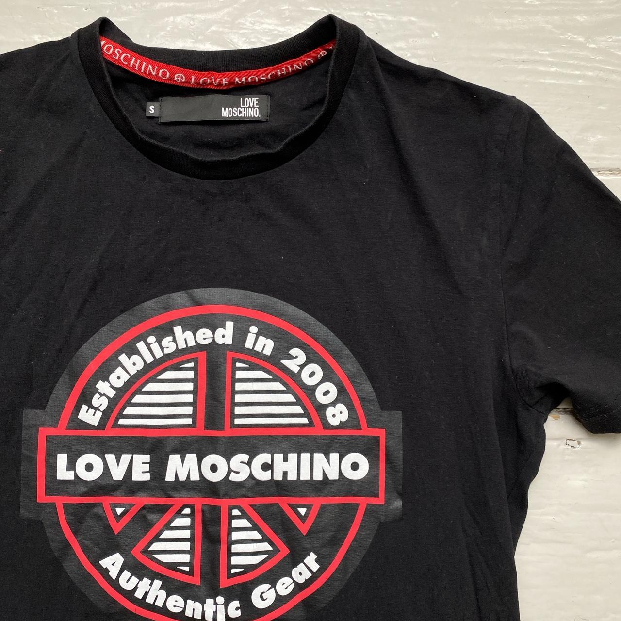 Love Moschino Black and Red T Shirt