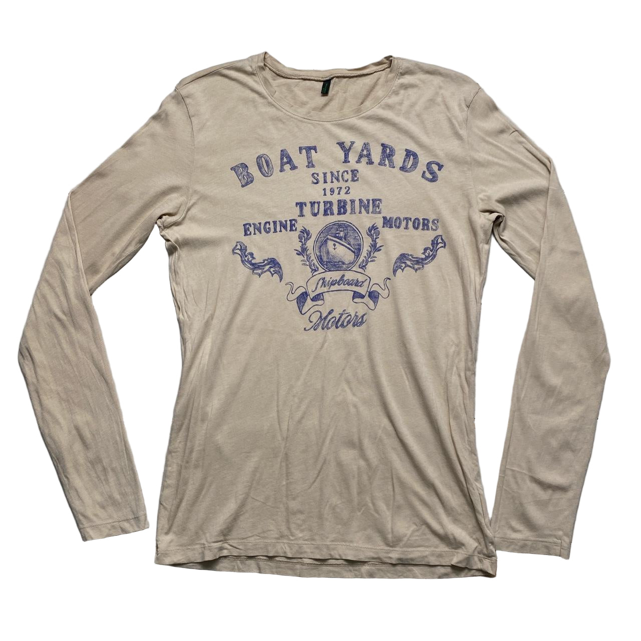 United Colours of Benetton Long Sleeve Beige T Shirt (M)