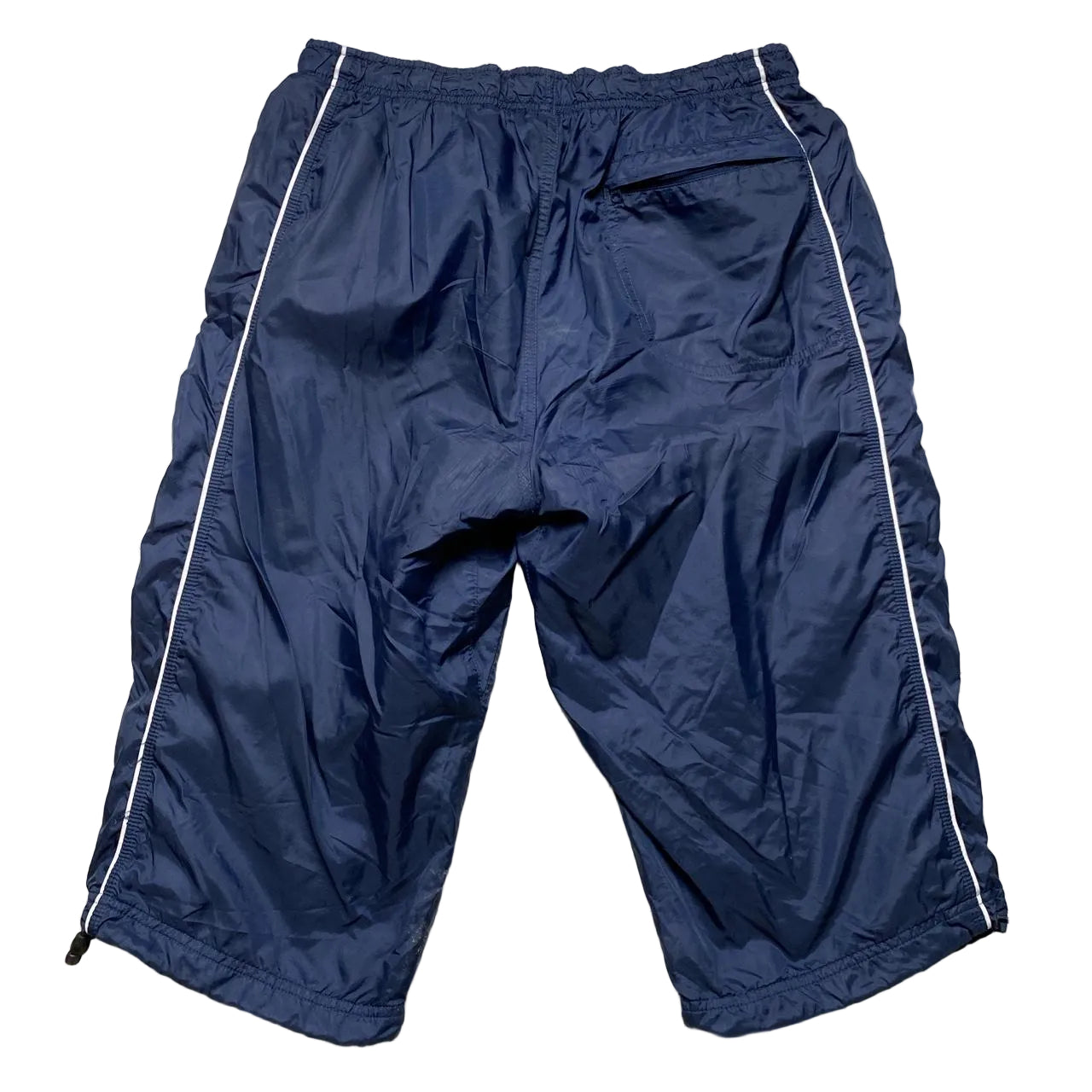Nike Vintage Baggy Shell Navy and White Track Pant Shorts (M)