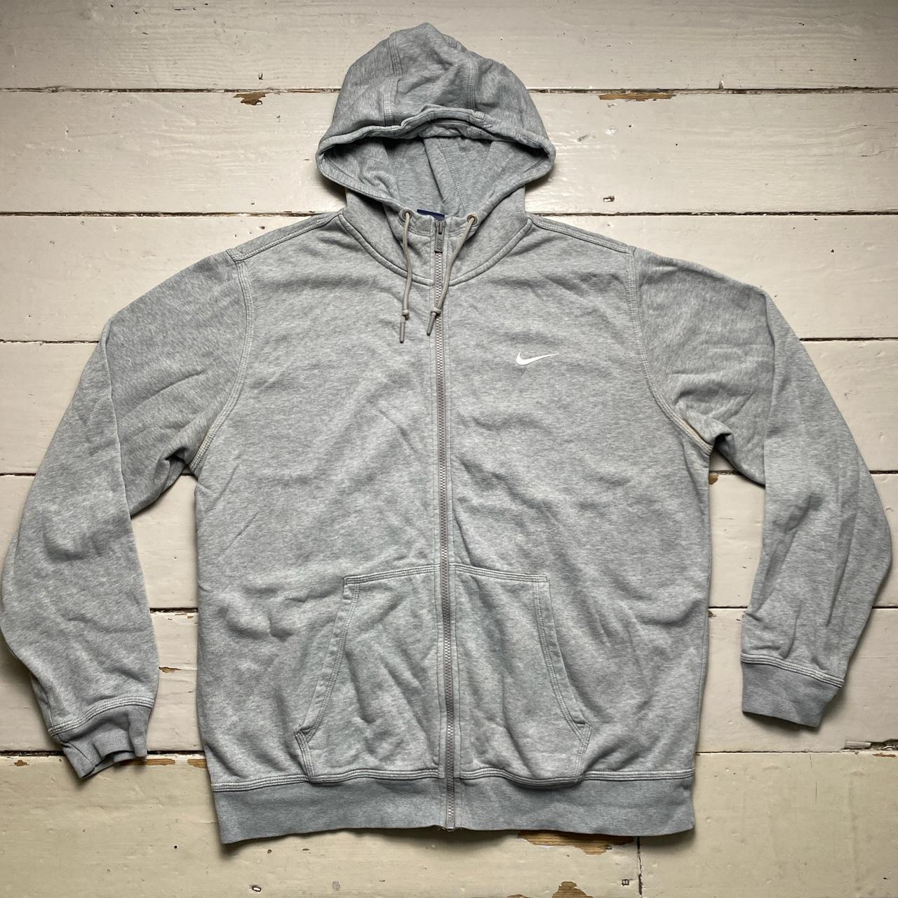Nike Swoosh Grey and White Hoodie