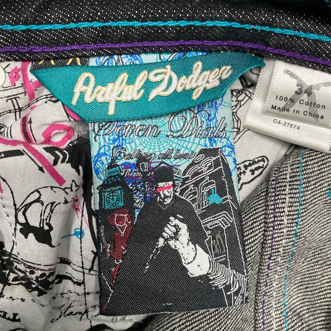 Artful Dodger Embroidery Vintage Indigo Jeans (34W)