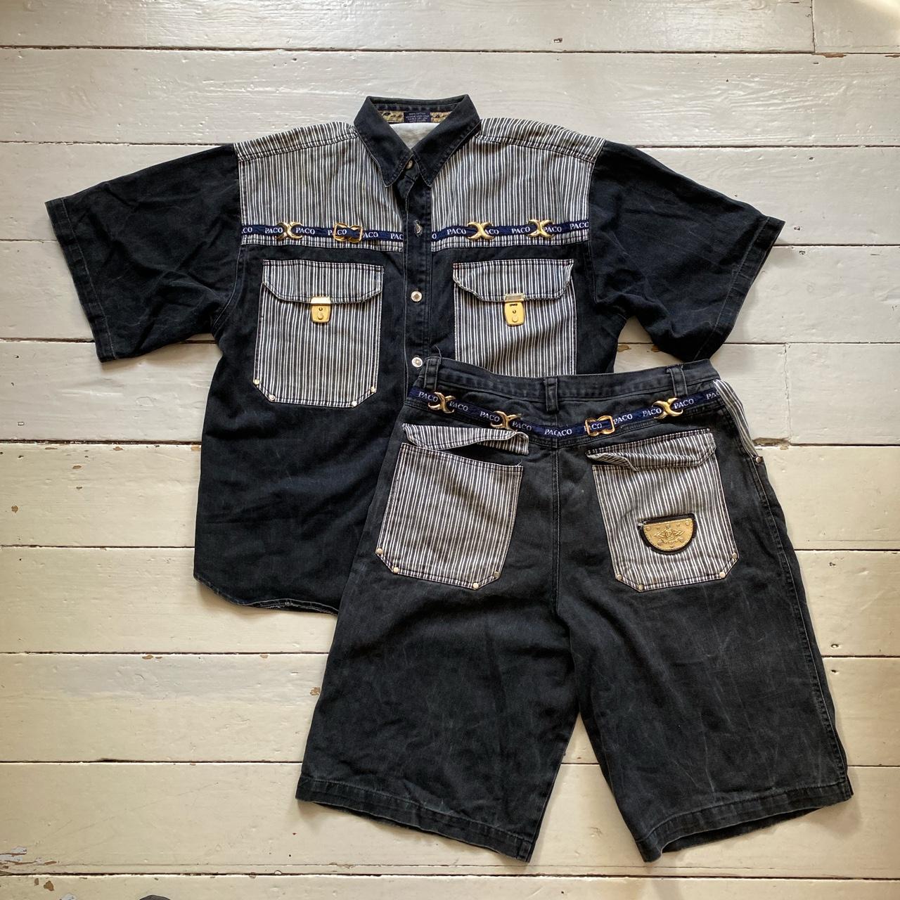 Paco Vintage 90βs Denim Shirt and Shorts Full Suit