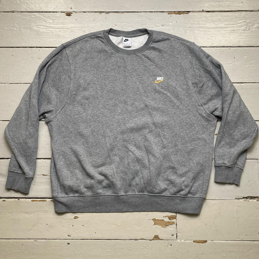 Nike Swoosh White Gold and Grey Jumper