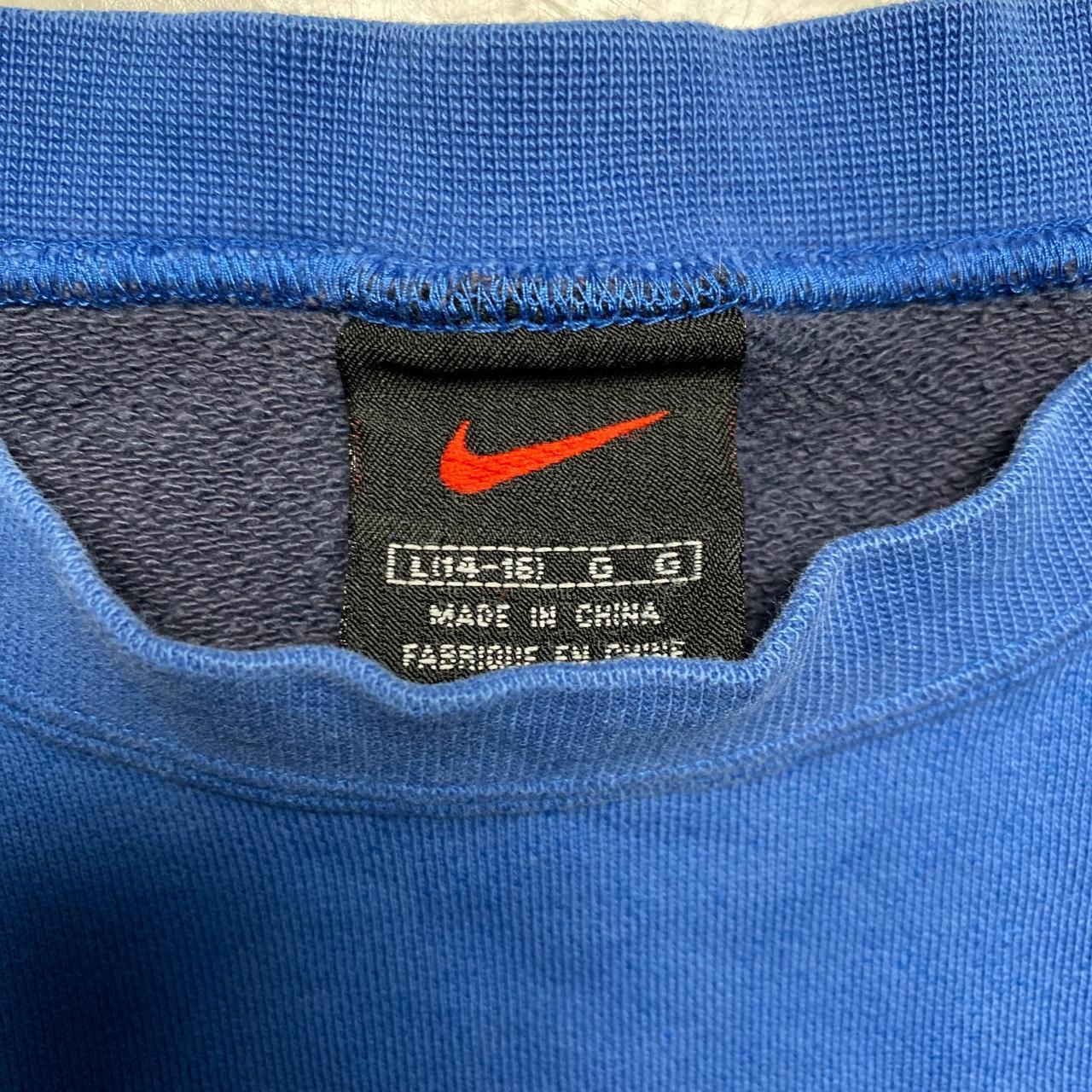 Nike Vintage 90’s Blue Navy White and Green Swoosh Jumper