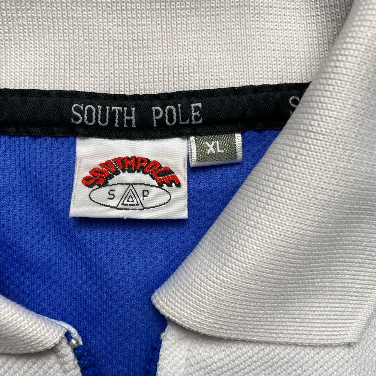 South Pole Vintage Light Blue and White Polo Shirt