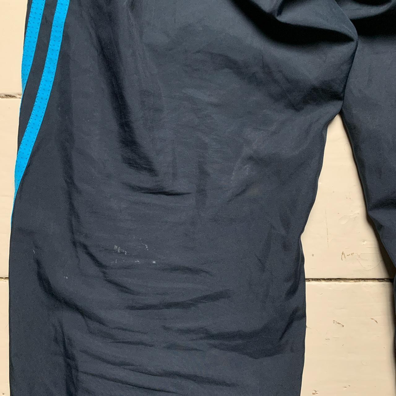 Adidas Vintage Black Navy and Blue Shell Trackpant Baggy Bottoms
