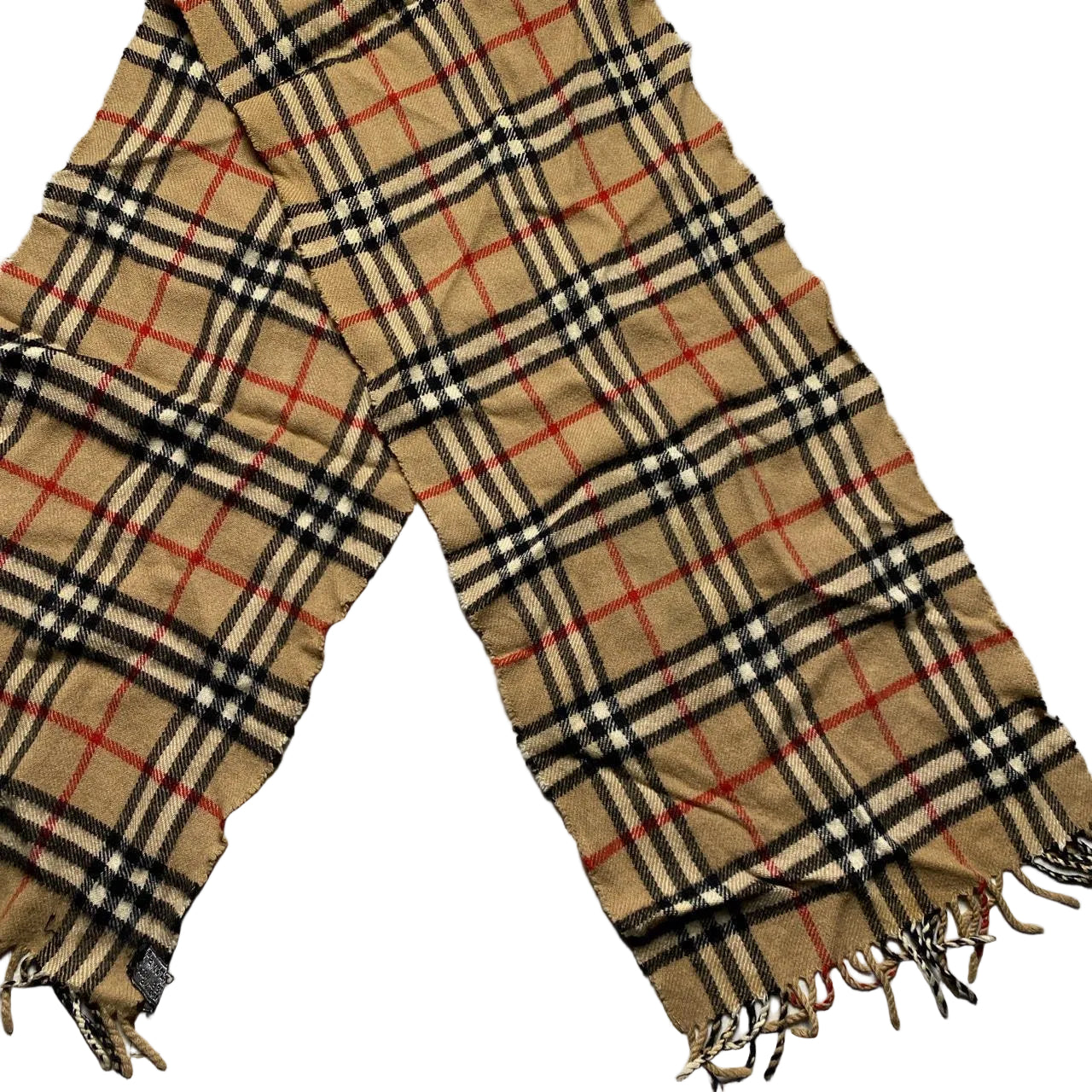 Burberry Burberrys Nova Check Vintage Cashmere Wool Scarf