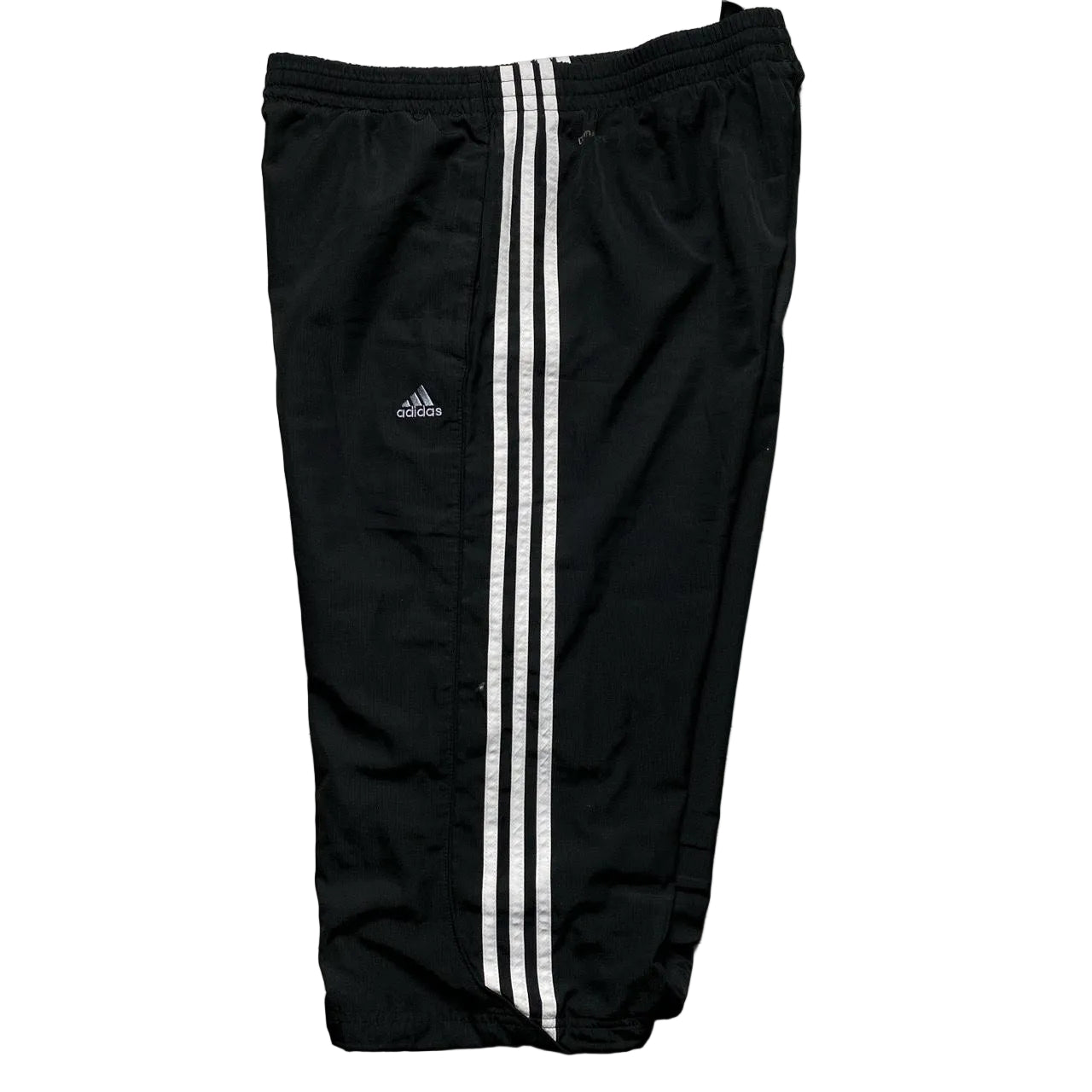 Adidas Black and White 3 Stripe Shell Trackpant Shorts (M)