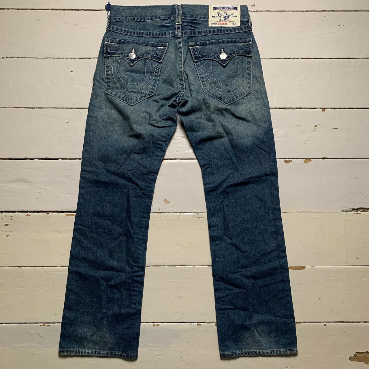 True Religion Straight Stitch Blue Jeans